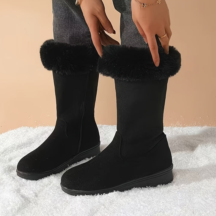 Annalise | Fur-Trimmed Mid-Calf Boots