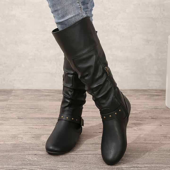 Tara | Slouch Buckle Tall Boots