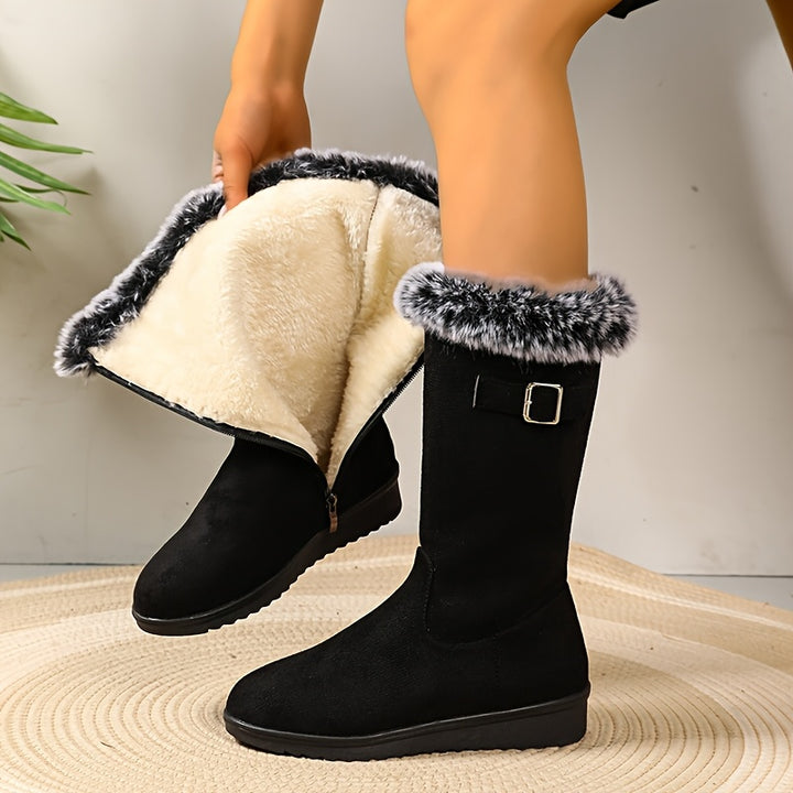 Marguerite Isadora | Cosy Fur-Trimmed Tall Boots