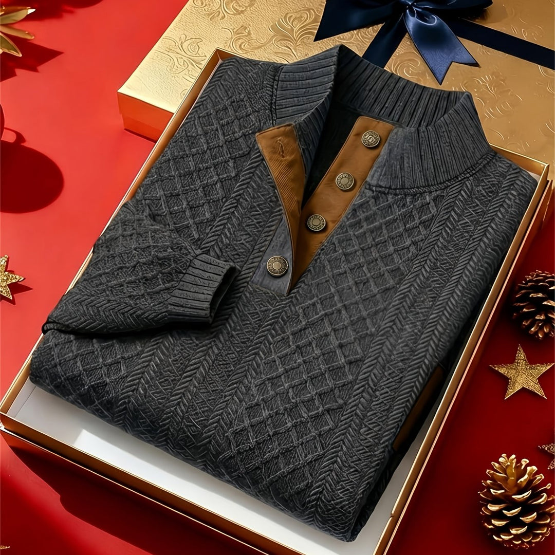 Rowland | Textured Stand-Collar Pullover