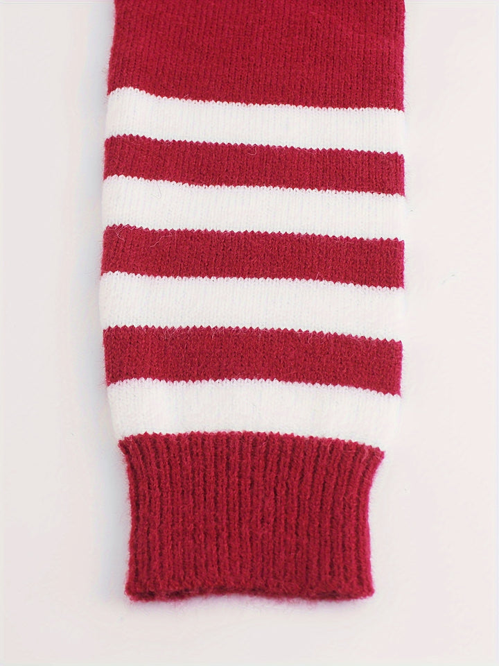 Cynthia | Ribbed Striped-Sleeve Sweater