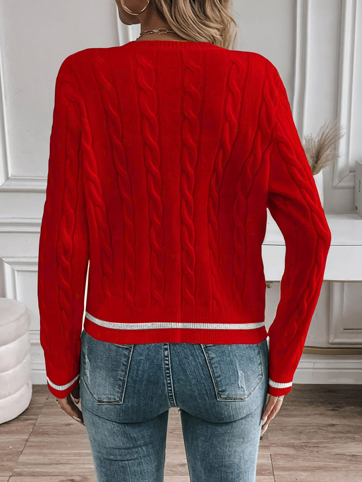Gloria | Cable-Knit Buttoned Cardigan