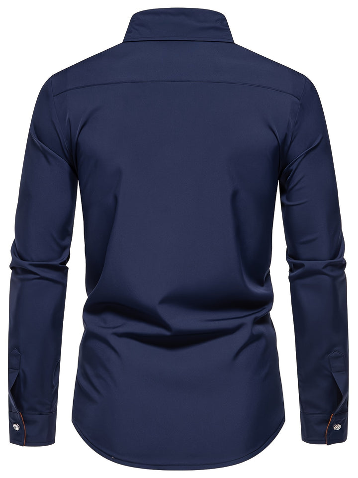 Dorian | Contrast-Trim Long Sleeve Shirt
