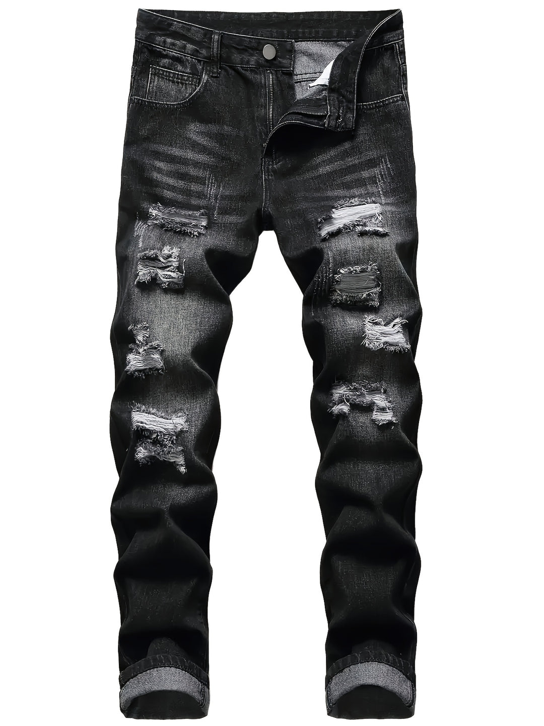 Kingsley | Rugged Distressed Straight Jeans