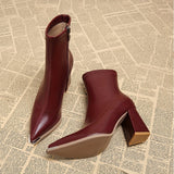Noelani | Pointed-Toe Block Heel Ankle Boots
