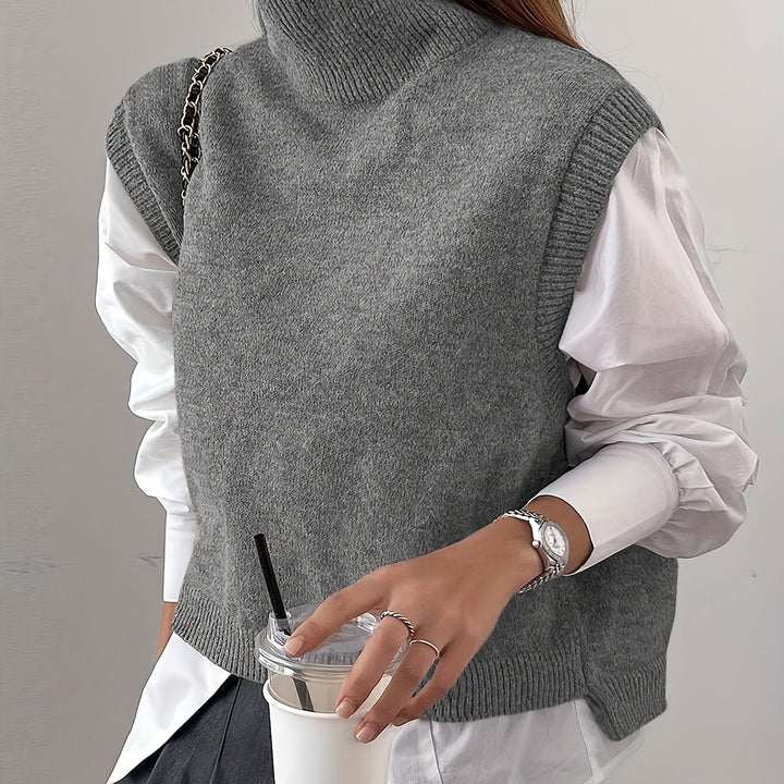 Eloise | High-Neck Sleeveless Sweater Vest