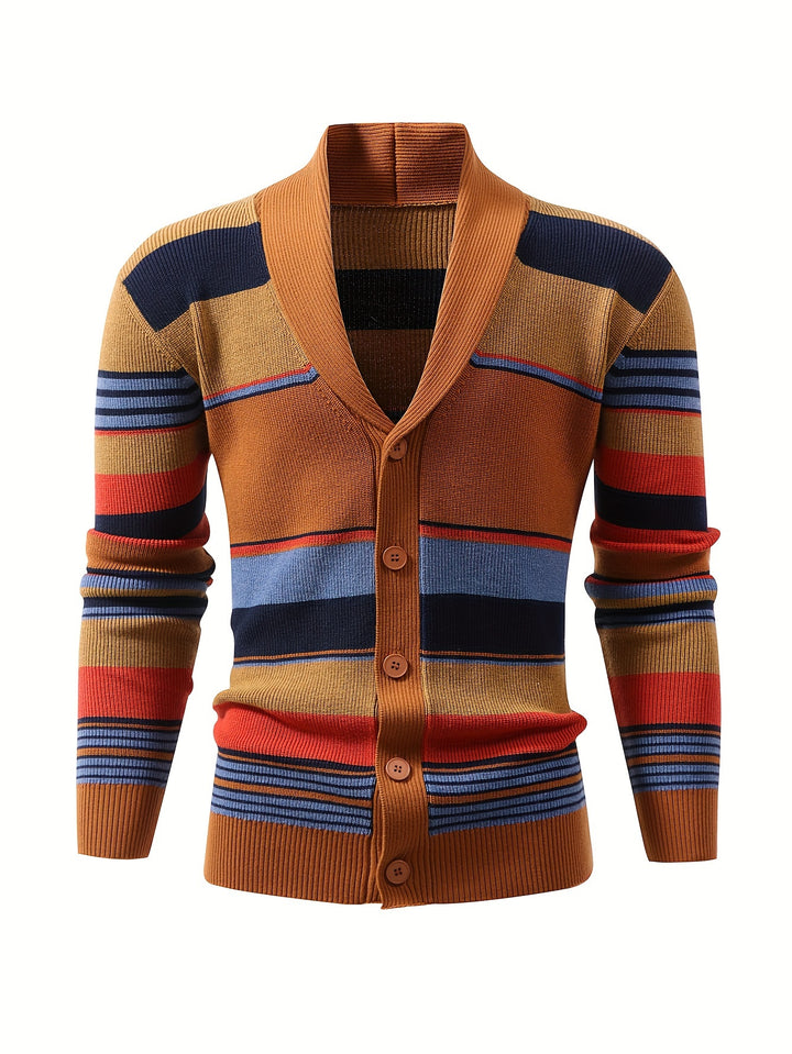 Rupert | Striped Shawl-Collar Cardigan