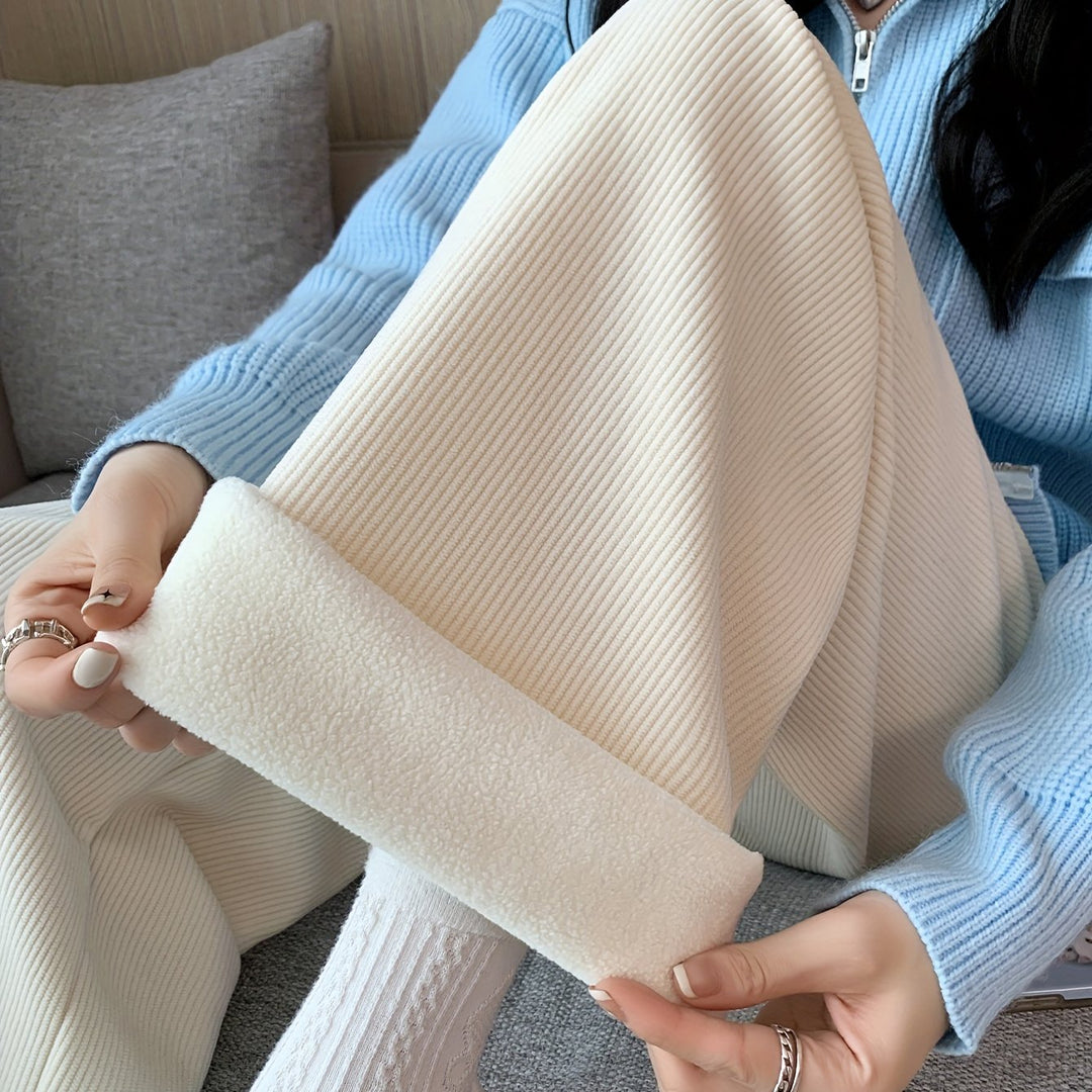 Lena | Fleece-Lined Wide-Leg Trousers