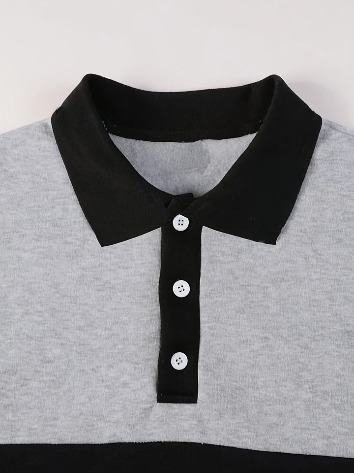 Nolan | Colour-Block Long Sleeve Polo Shirt