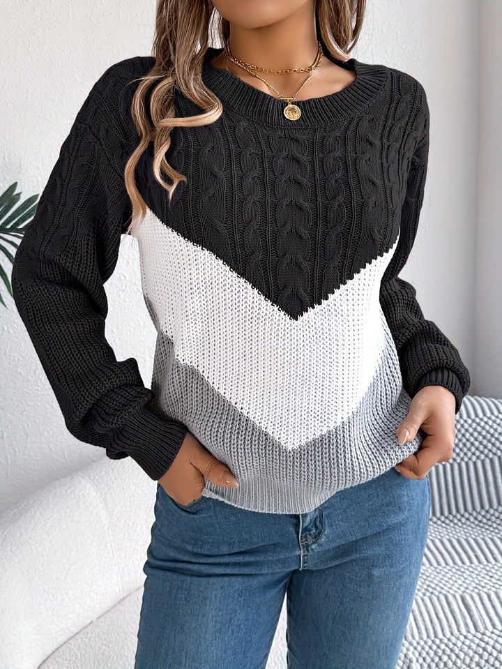 Noreen | Colour-Block Knit Sweater
