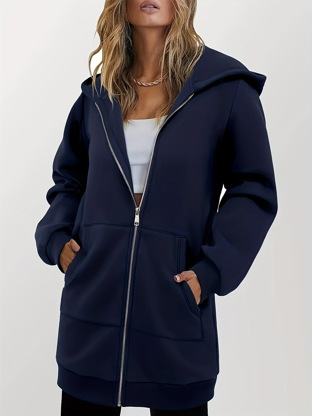 Sloane | Longline Hooded Zip Jacket