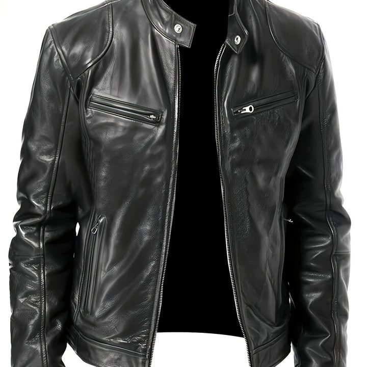 Blake | Classic Stand-Collar Moto Jacket