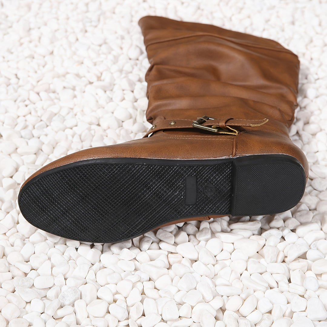 Tara | Slouch Buckle Tall Boots
