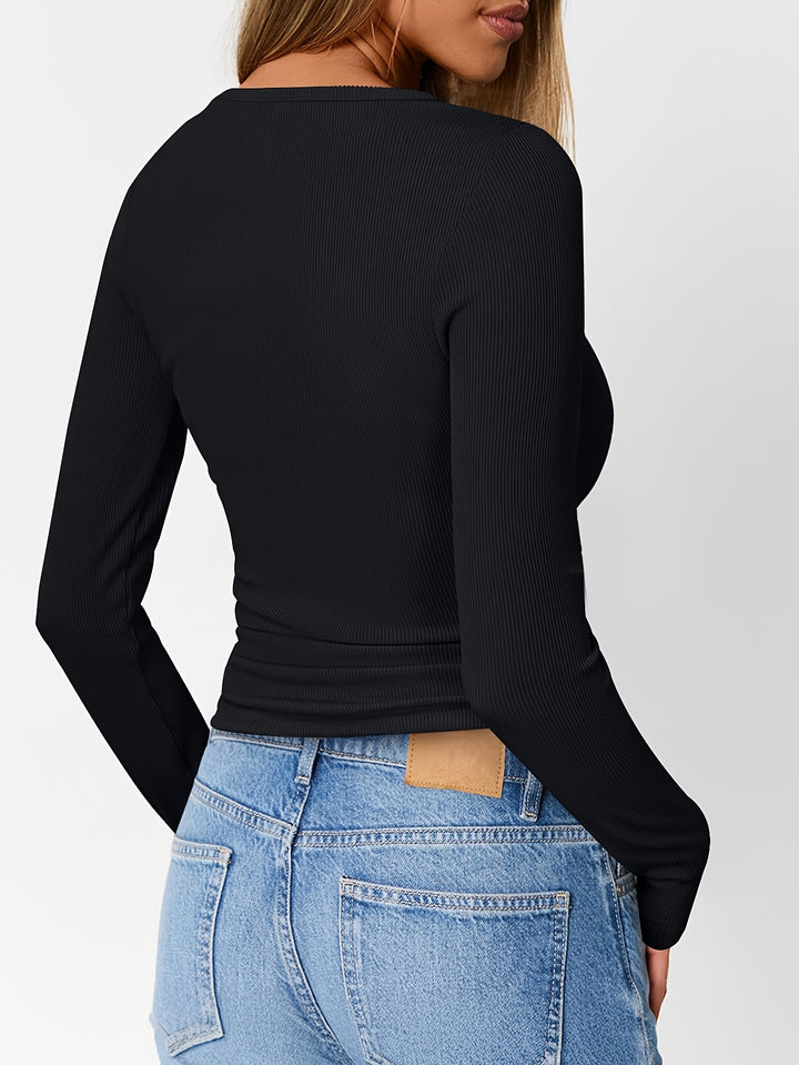 Brynn | Fitted Button Henley Top