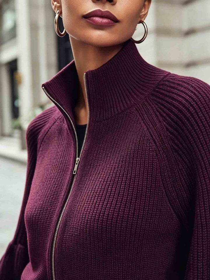 Anthea | Cropped Zip-Up Cardigan