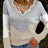Lydia | Colour-Block V-Neck Sweater