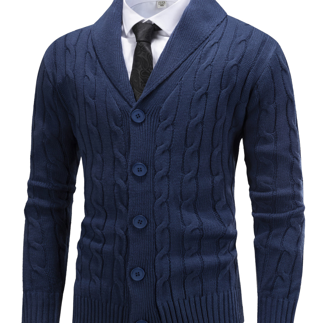 Elliot | Shawl Collar Cable-Knit Cardigan