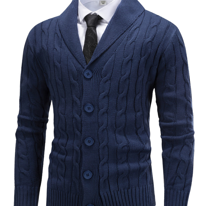Elliot | Shawl Collar Cable-Knit Cardigan