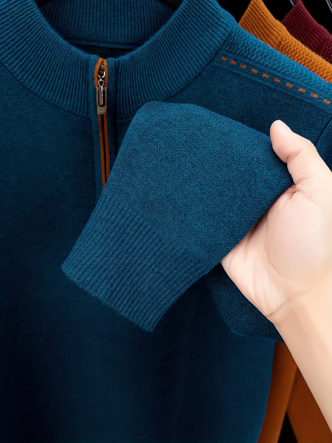 Alden | Zip-Neck Knit Sweater
