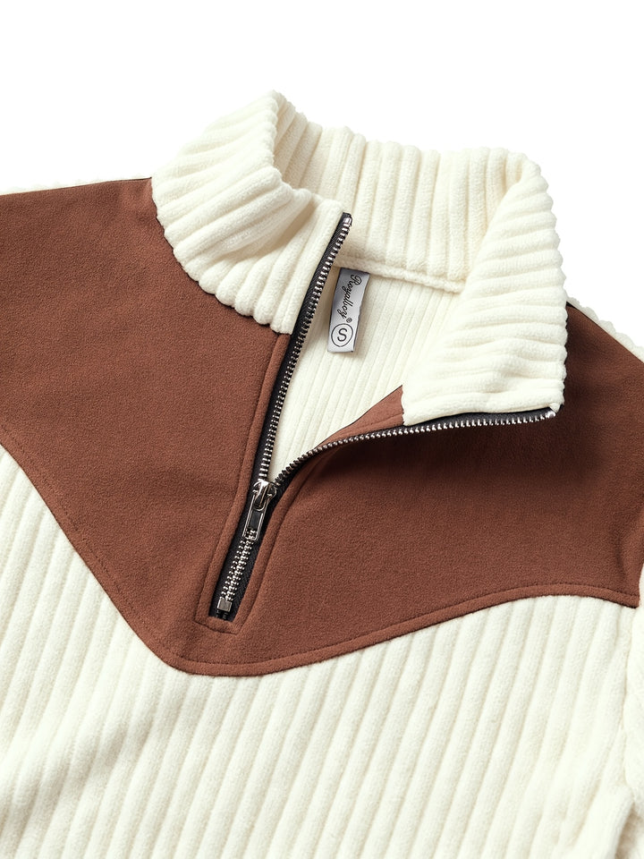 Everly | Half-Zip Ribbed Pullover