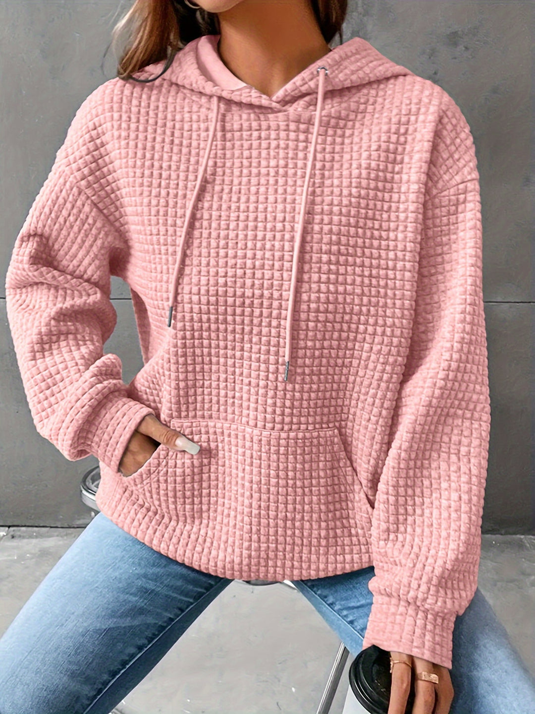Rosaline | Textured Relaxed Hoodie