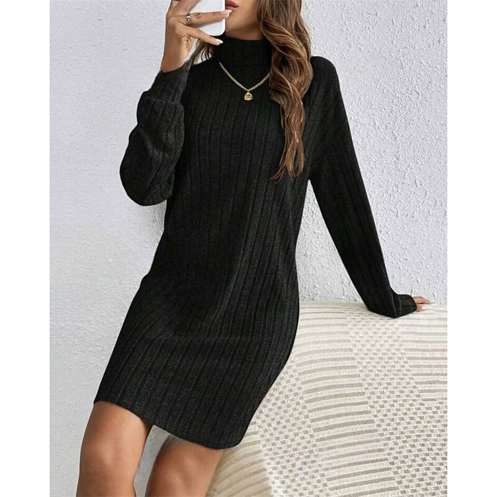 Imogen | Ribbed High-Neck Sweater Dress