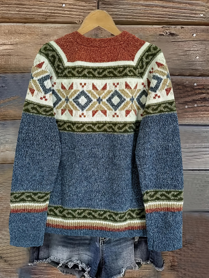 Fiona | Patterned Button-Front Cardigan