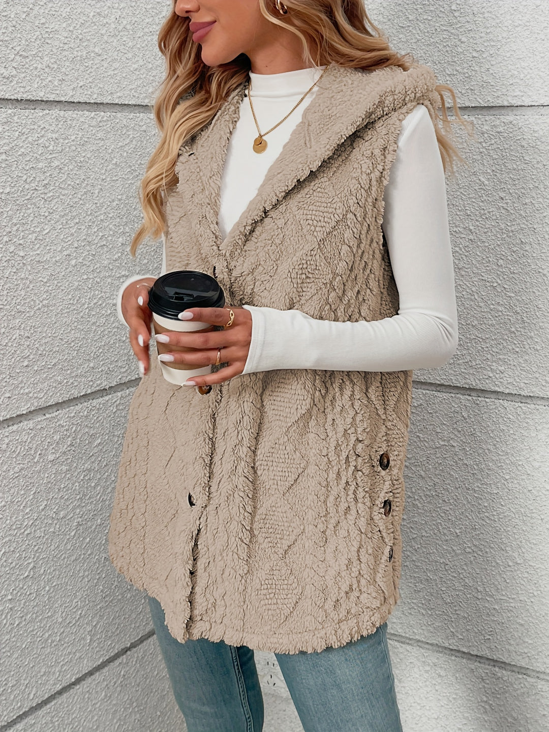 Coralie | Textured Hooded Gilet