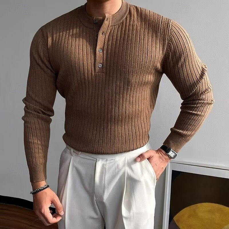 Declan | Ribbed Henley Jumper