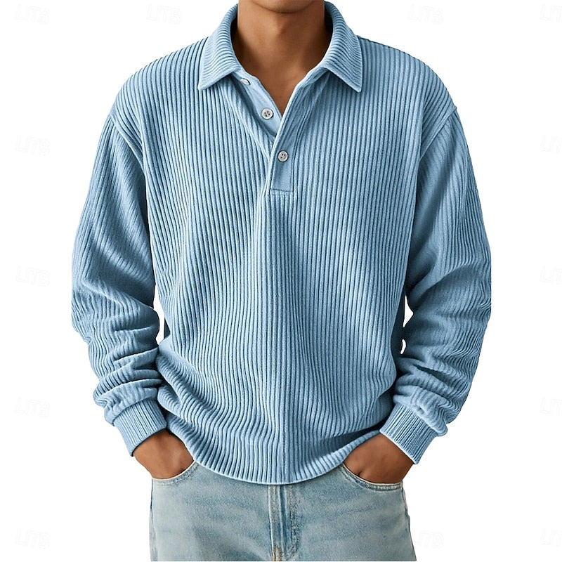 Julian | Textured Long-Sleeve Polo Shirt
