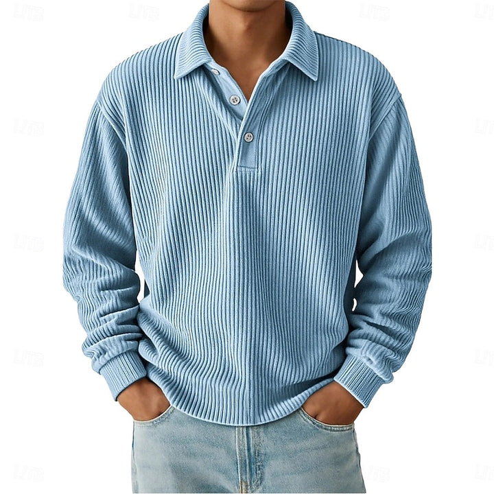 Julian | Textured Long-Sleeve Polo Shirt