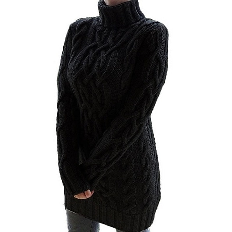 Freya | Cable-Knit Turtleneck Jumper Dress