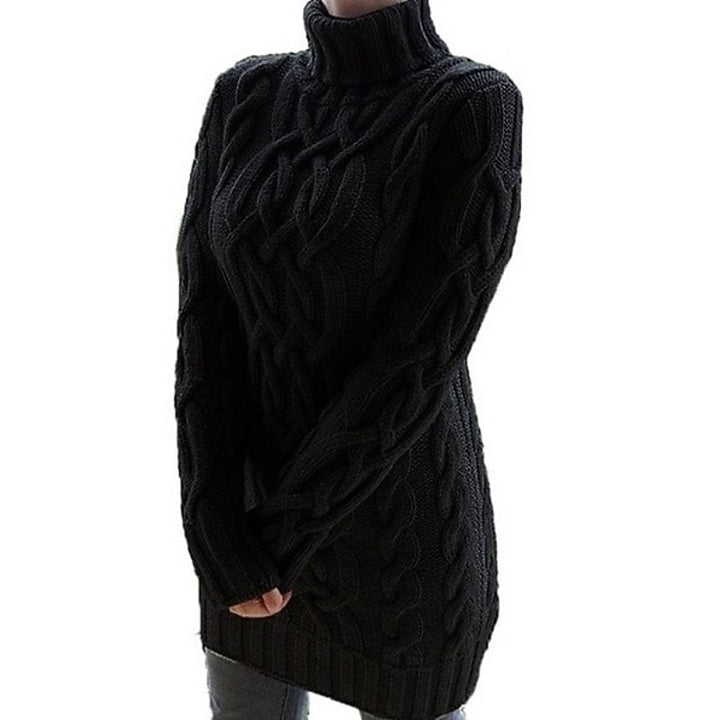 Freya | Cable-Knit Turtleneck Jumper Dress