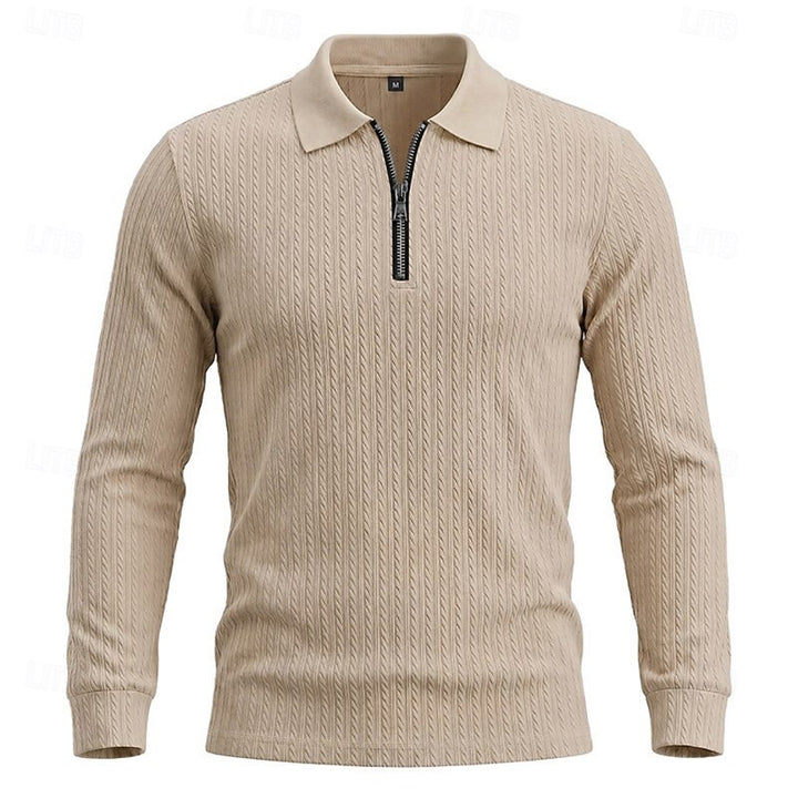 Bryson | Textured Quarter-Zip Polo Shirt
