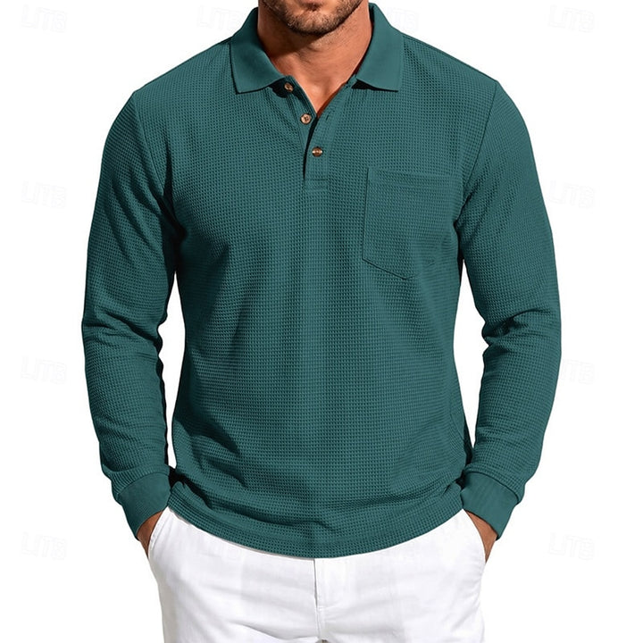 Chandler | Textured Long-Sleeve Polo Shirt