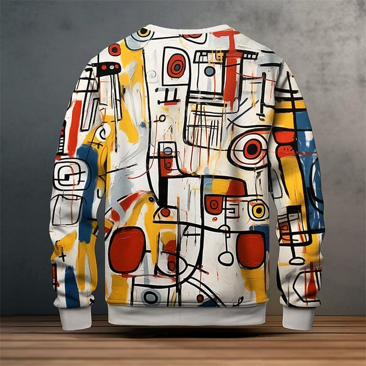 Grant | Artful Print Crew Neck Sweatshirt