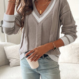 Hadley | Tipped V-Neck Sweater