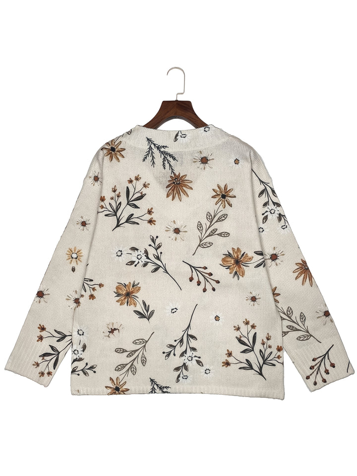 Saskia | Floral V-Neck Jumper