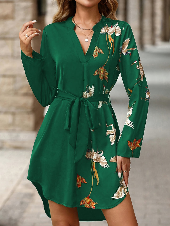 Rosemary | Graceful Belted Shirt Dress