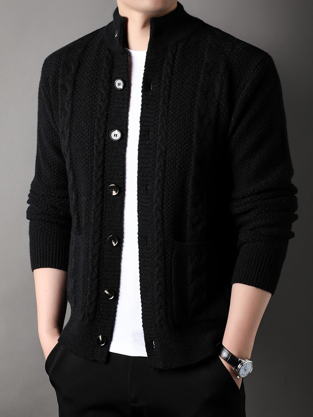 Percival | Textured Button-Front Cardigan