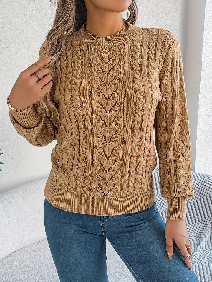 Heather | Textured Cable-Knit Jumper