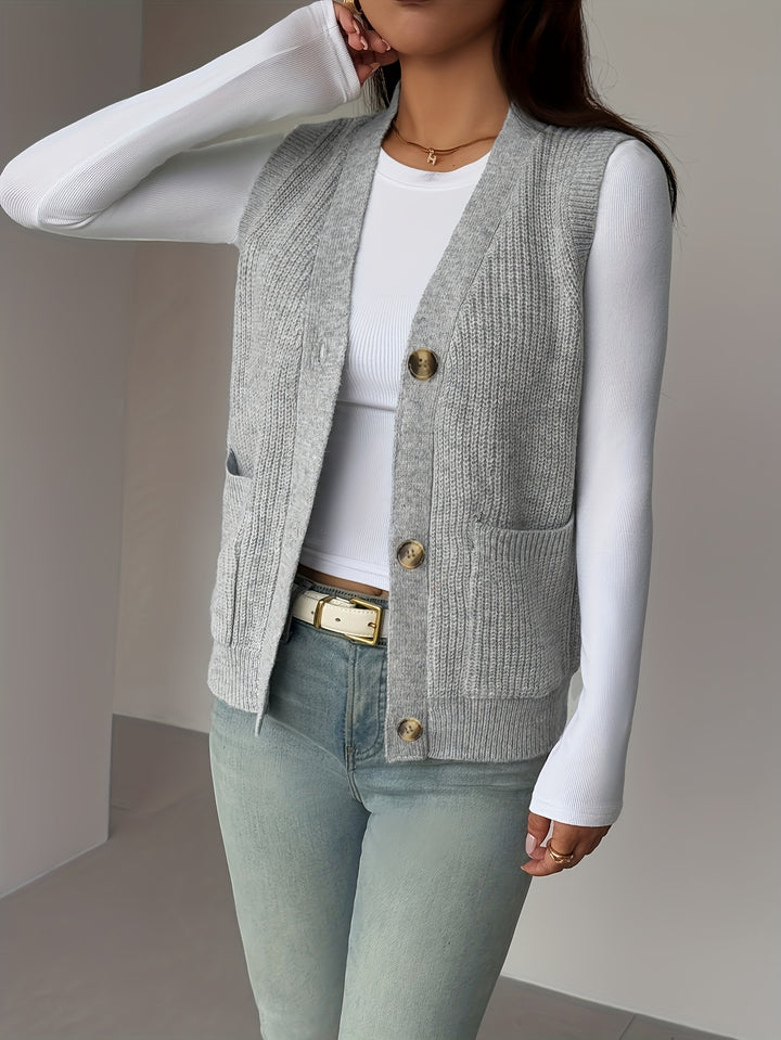 Miranda | Button-Front Knit Vest