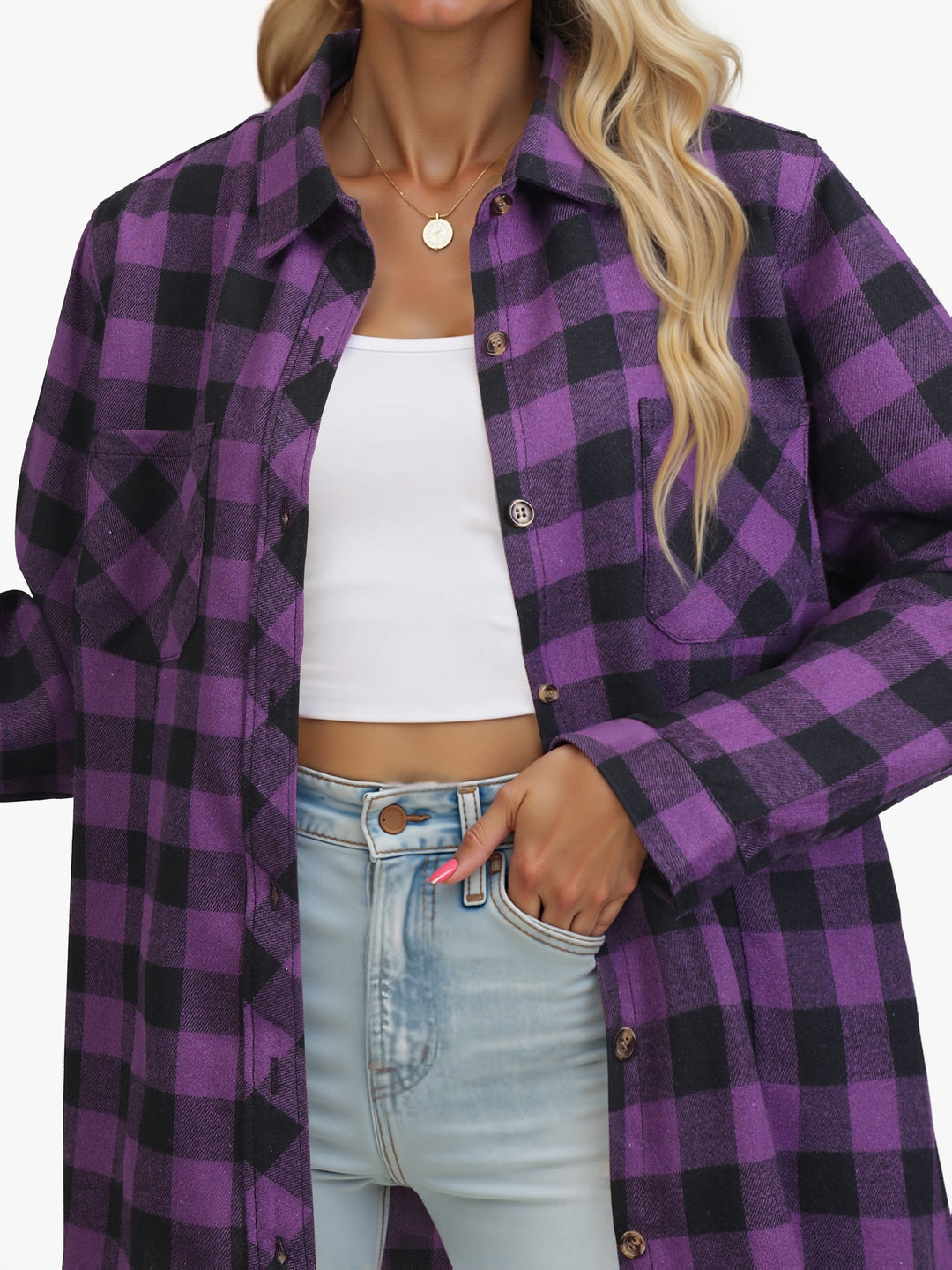 Everly | Checked Button-Up Shirt