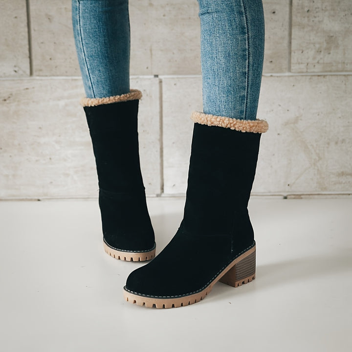 Priscilla | Cosy Cuffed Block-Heel Ankle Boots
