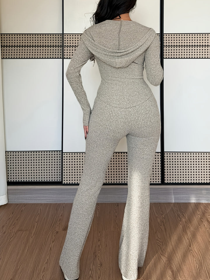 Lorna | Ribbed Zip-Up Two-Piece Set