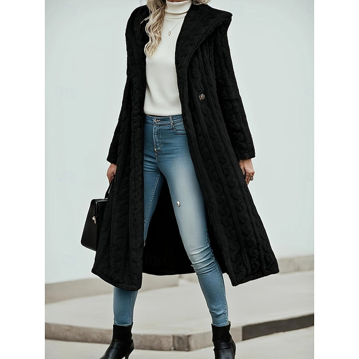 Marion | Longline Hooded Open-Front Coat