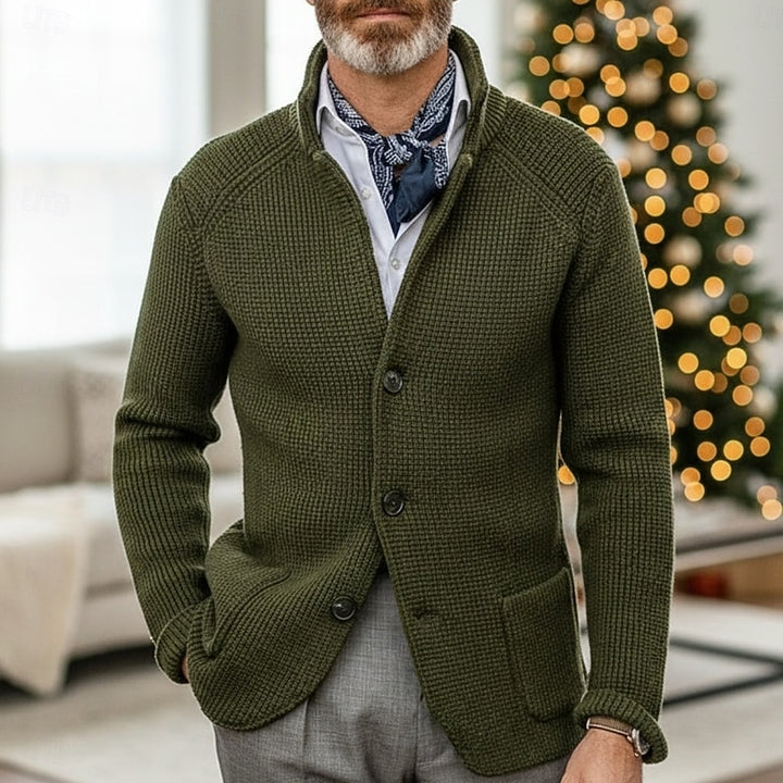 Fabian | Stand-Collar Button Cardigan