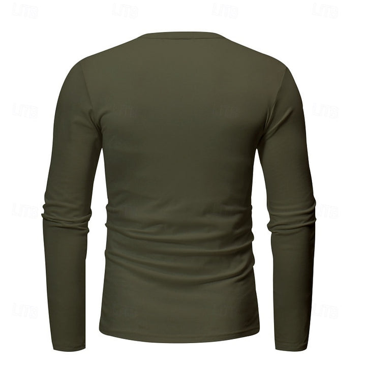 Grant | Classic Button-Neck Henley Shirt