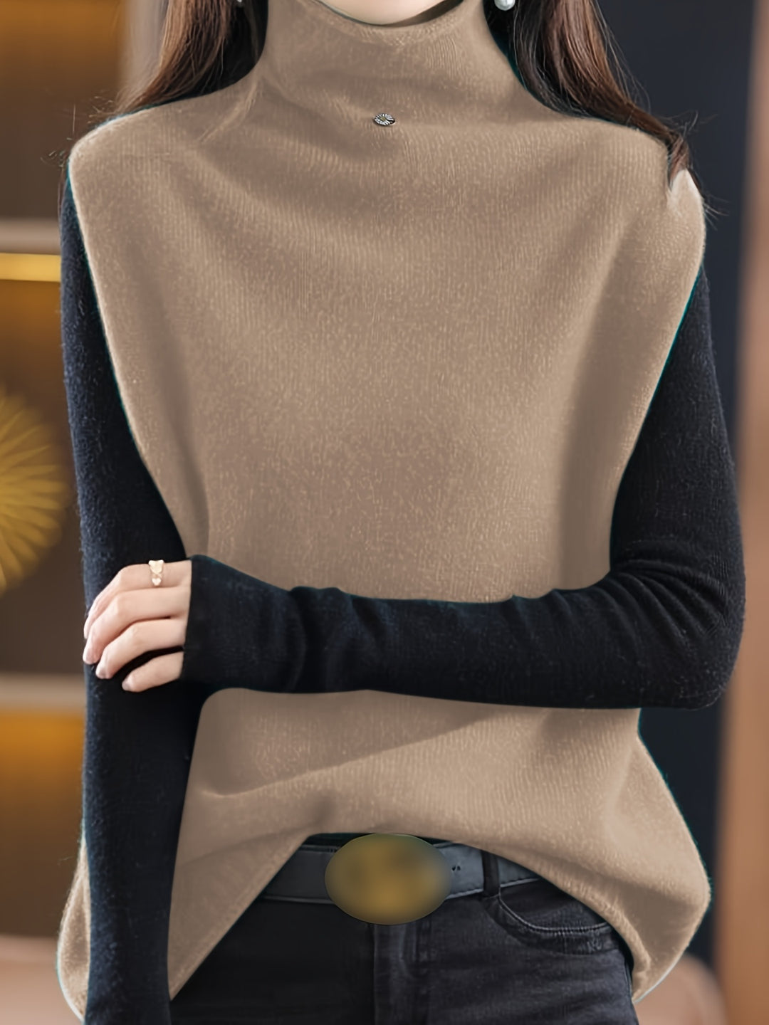 Imogen | High-Neck Sleeveless Vest