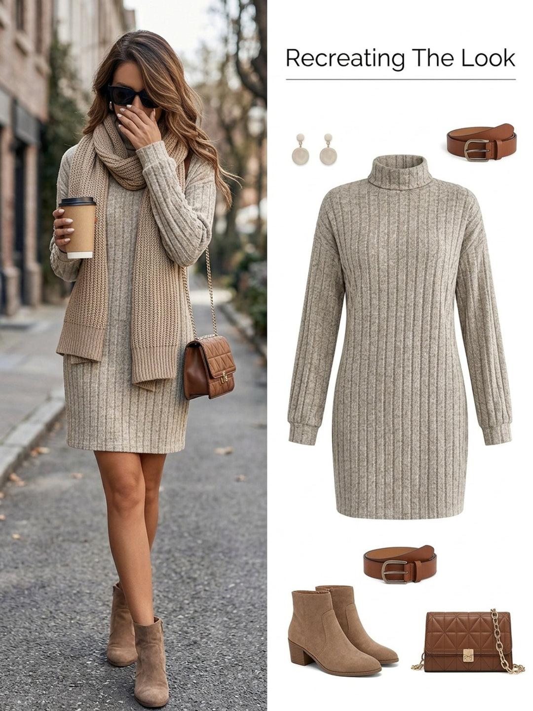 Beverly | Ribbed Textured Sweater Dress